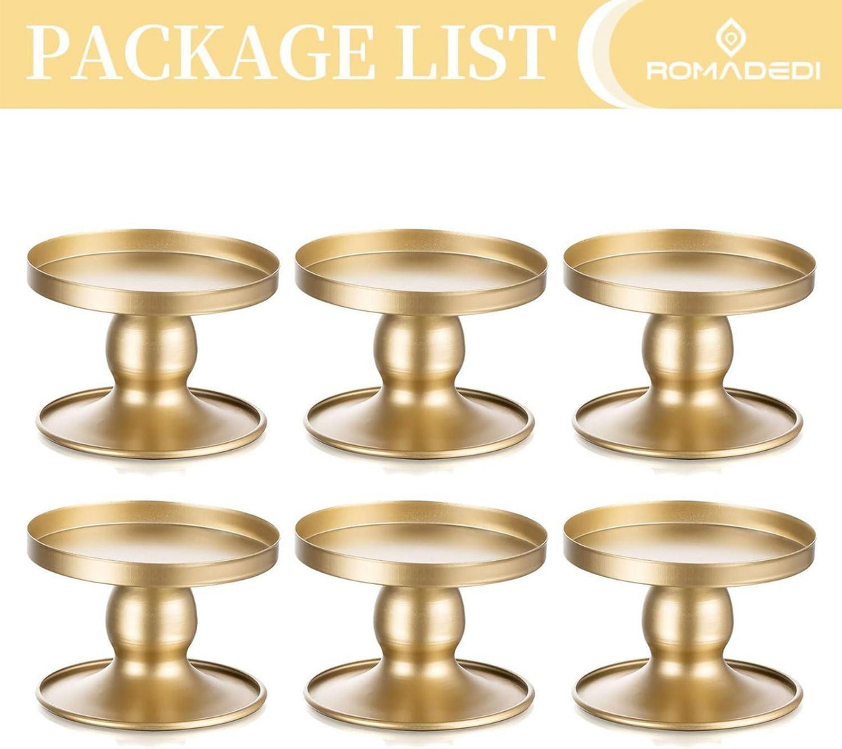 Kerzenständer Gold Metall für Stabkerzen - 6er Set Vintage Deko
