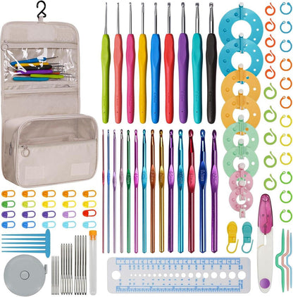 Häkelnadel-Set für Anfänger, 105-teilig, hochwertiges Zubehör