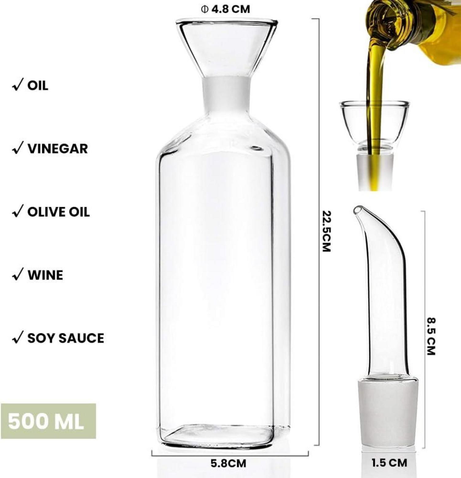 Bugucat Glas Ölflasche 750ml (2er-Pack) - Spender für Essig