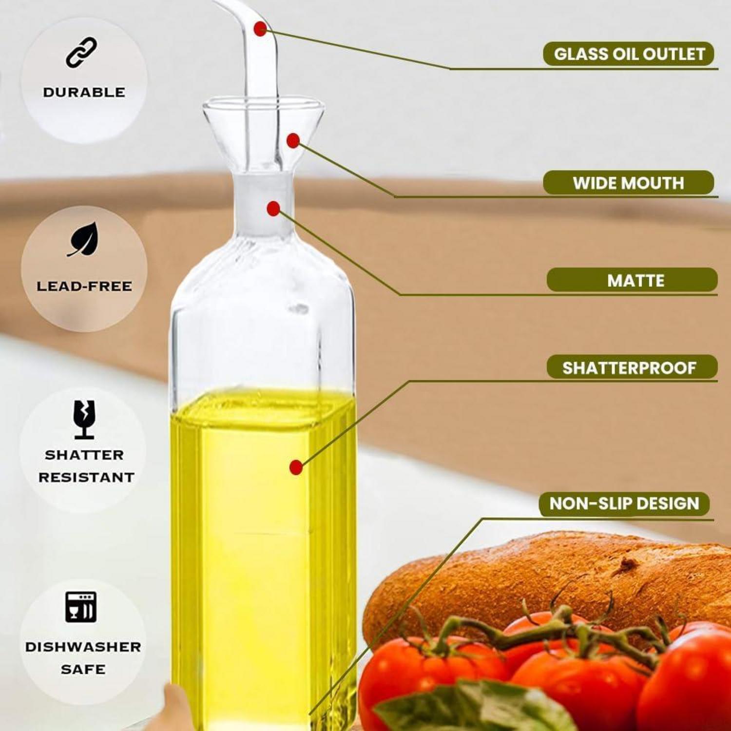 Bugucat Ölflasche 750ml 2er-Pack Glasflasche Spender Auslaufsicher