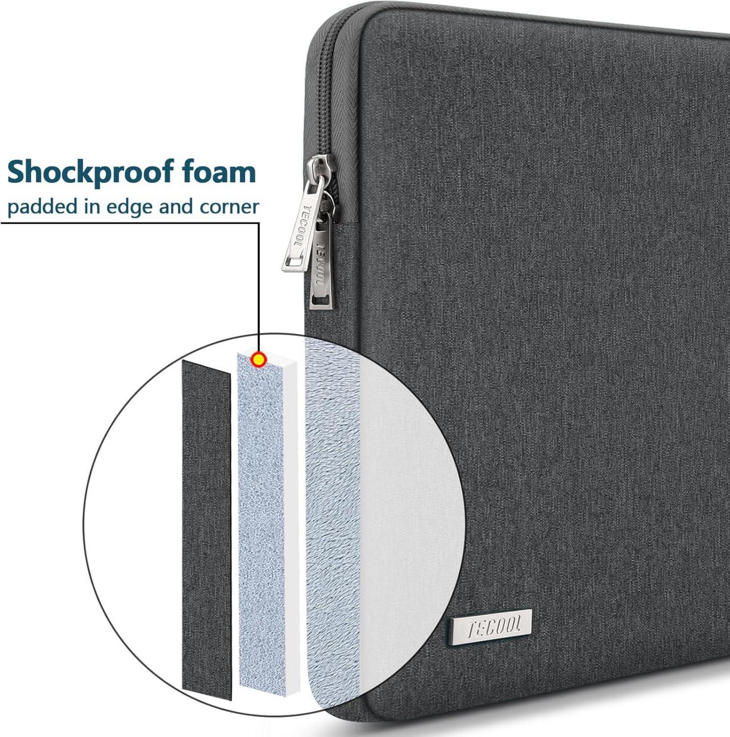 TECOOL Laptoptasche 15,6 Zoll wasserdichte Notebooktasche Space Grau