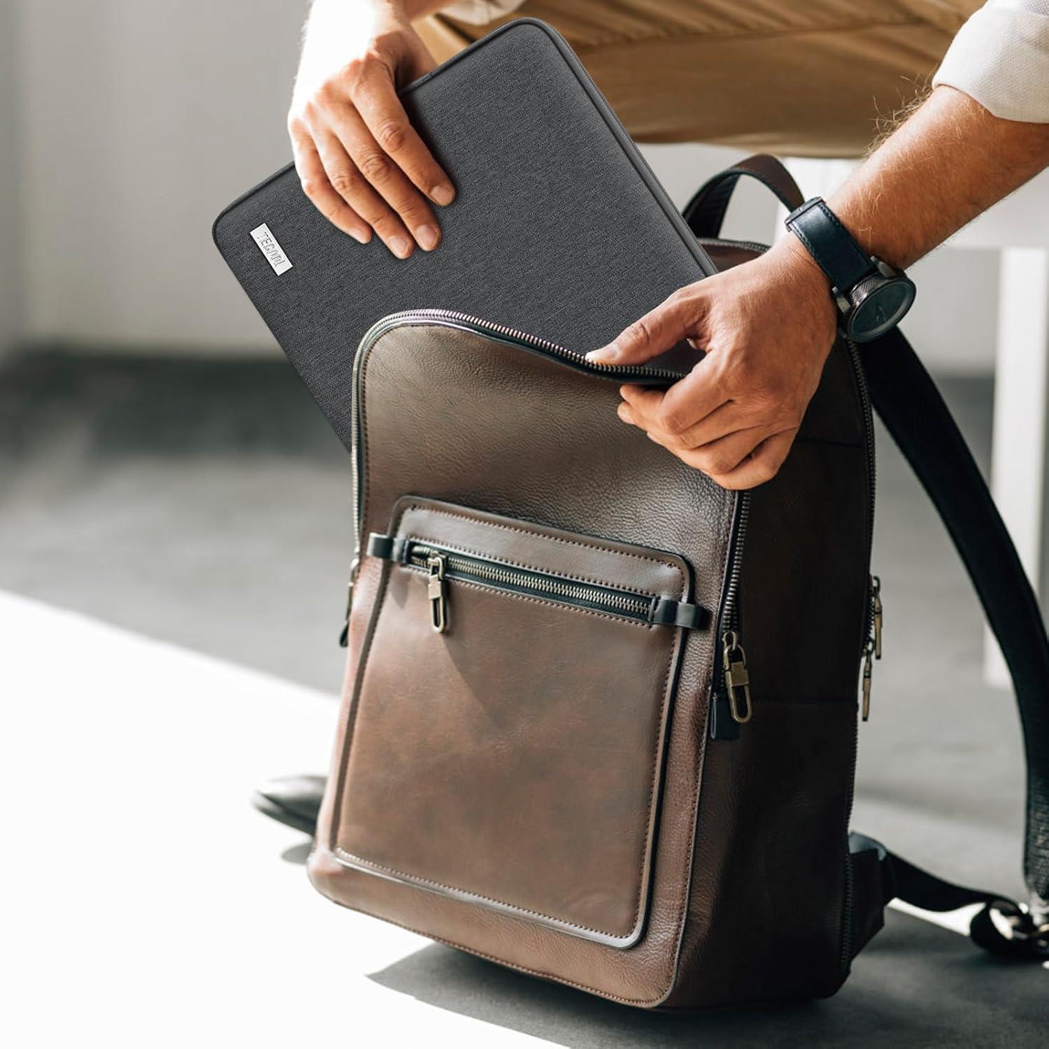 TECOOL Laptoptasche 15,6 Zoll wasserdichte Notebooktasche Space Grau