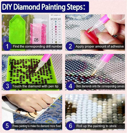 5D DIY Diamant Malerei Kit Tiger Bilder XXL Tier Wanddekoration 100x50cm