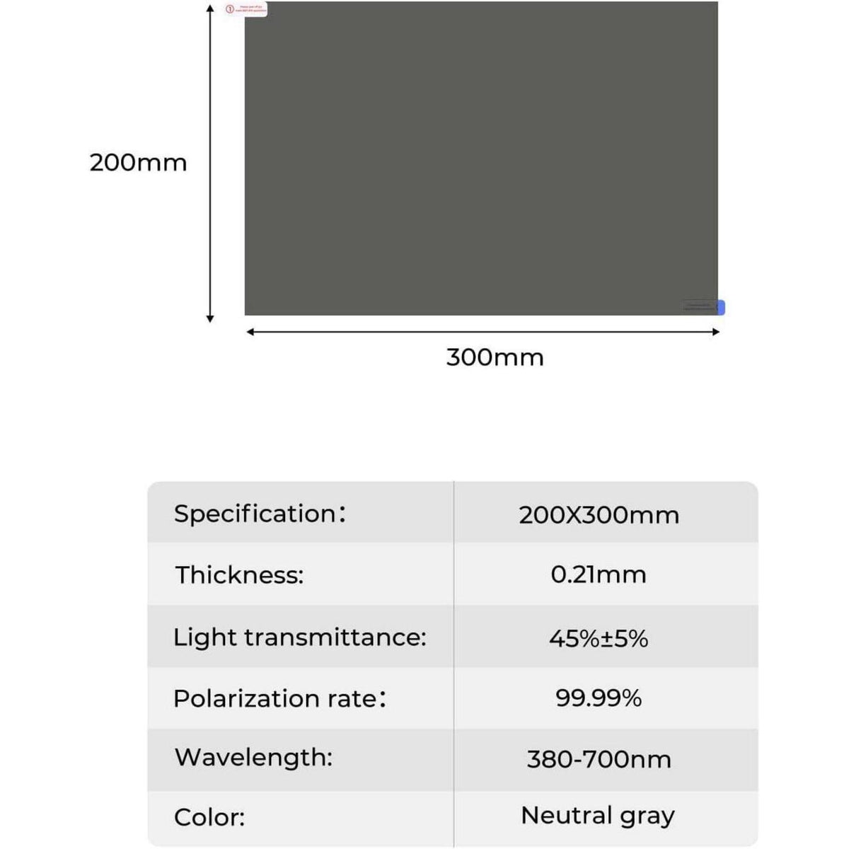Polarisationsfolie 4er Set 300x200mm selbstklebend