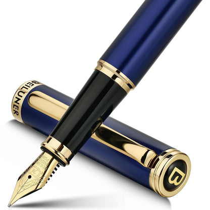 Blauer Füllfederhalter mit 24K Gold Feder (M) – Geschenkset