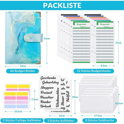 KONVINIT Budget Planner A6 mit Geldumschläge und