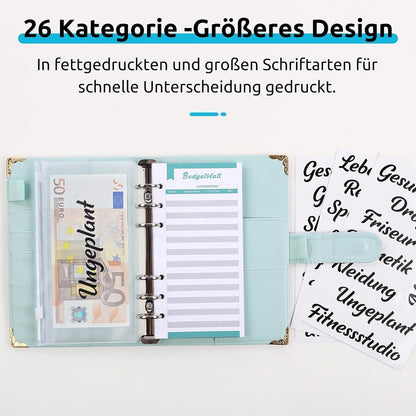 KONVINIT Budget Planner A6 mit Geldumschläge und