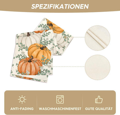 Herbst Tischläufer Orange Kürbisse 40x100 cm - Saisonal Dekor