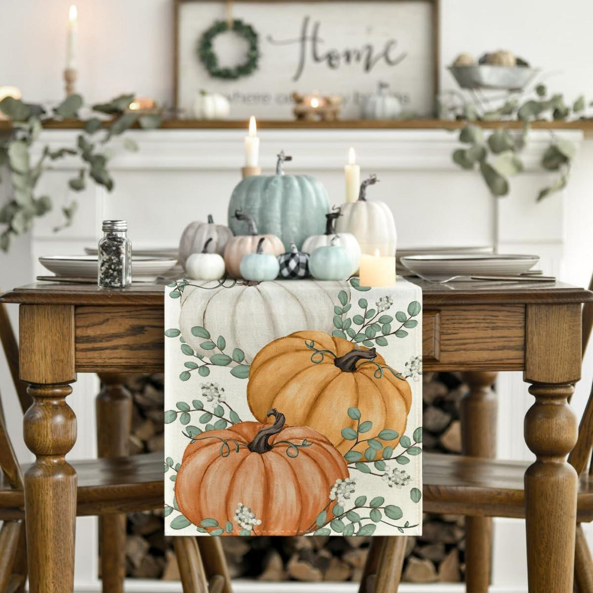 Artoid Mode Orange Kürbisse Herbst Tischläufer 40x180 cm