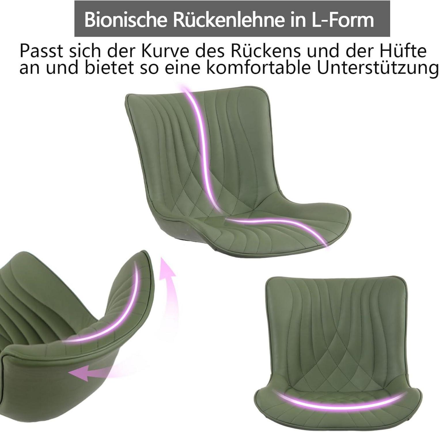 Ergonomischer Bürostuhl Olivgrün Fischschwanz-Design Wippfunktion
