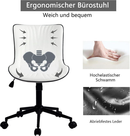 YOUTASTE Ergonomischer Bürostuhl Weiß Fischschwanz-Design