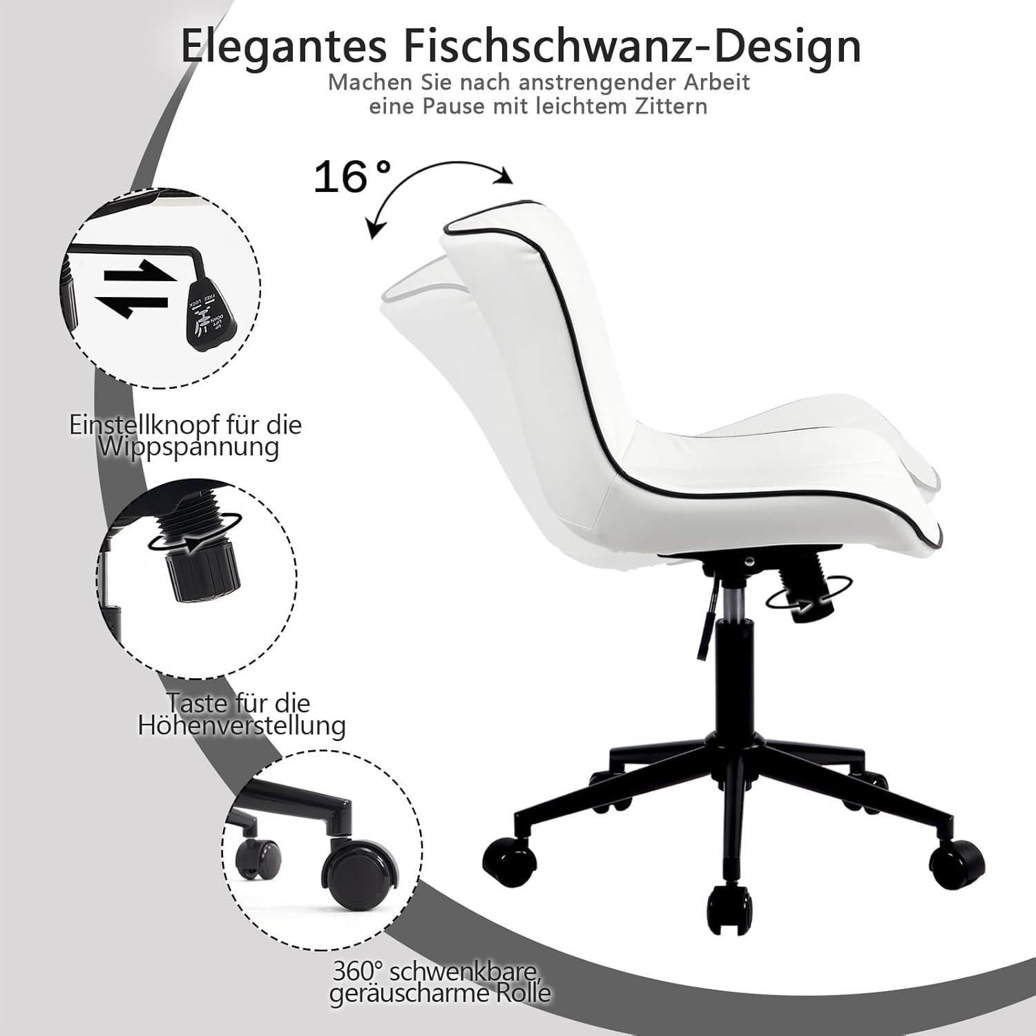 YOUTASTE Ergonomischer Bürostuhl mit Fischschwanz