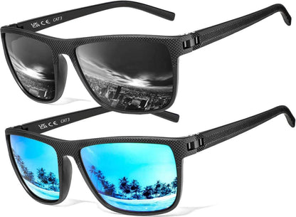 Polarisierte Sonnenbrille Vintage HD-Pilotobjektive【l1】schwarz+blau