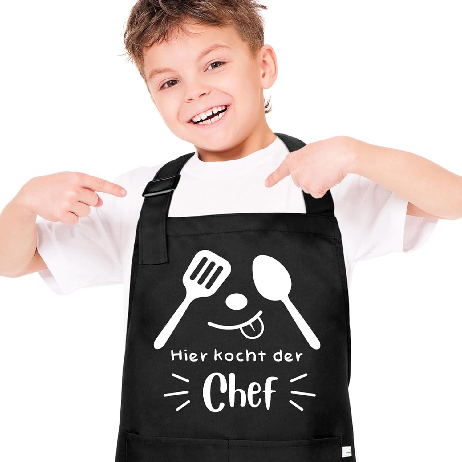 Wasserdichte Kinderschürze mit Taschen für Kochen und Basteln