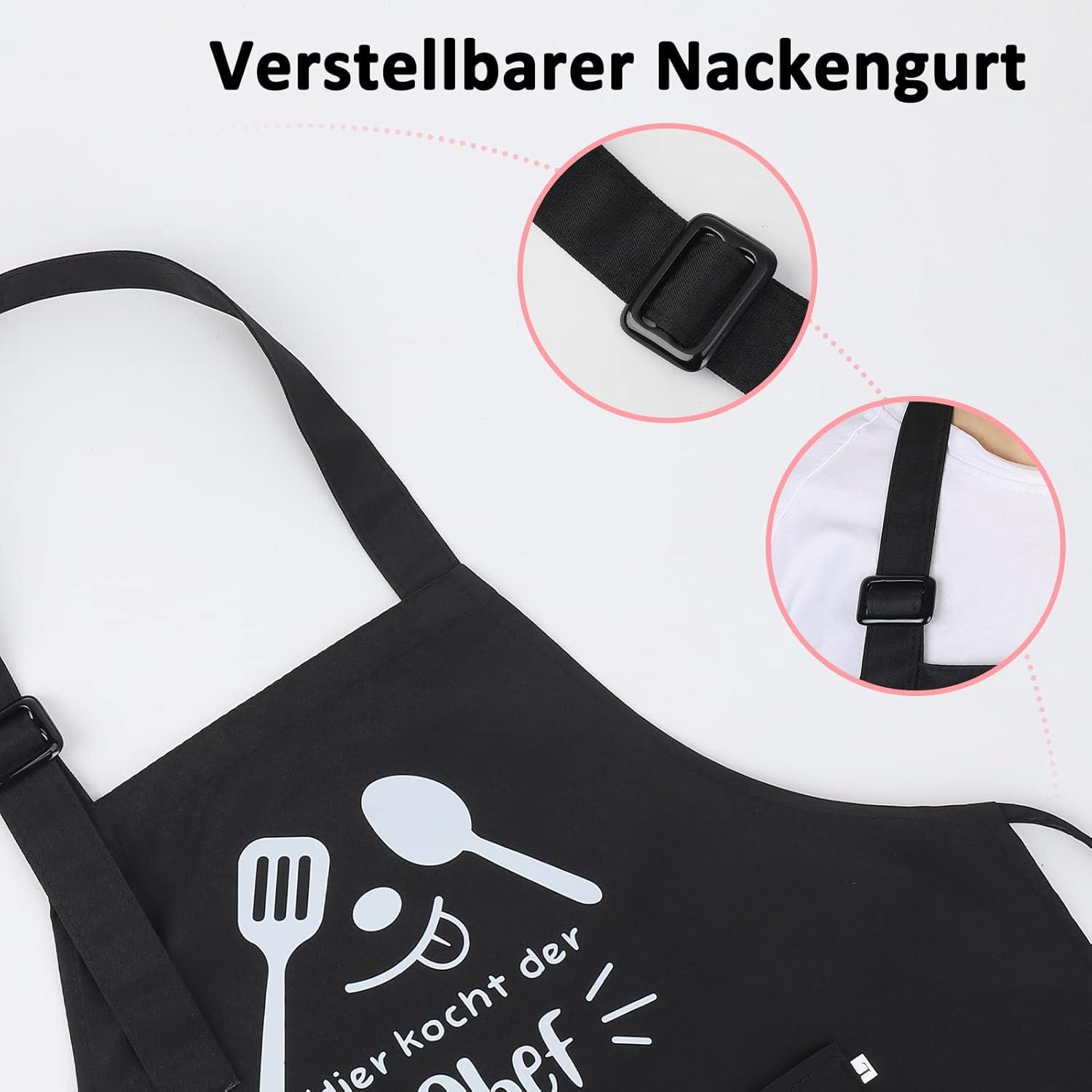 Heyu-Lotus Kinderschürze Wasserdicht Kochschürze 4-12 Jahre mit Tasche & lustigem Design