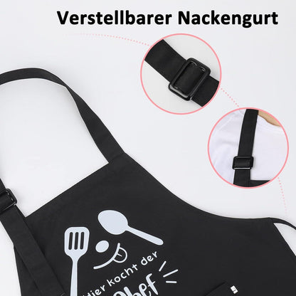 Heyu-Lotus Kinderschürze Wasserdicht Kochschürze 4-12 Jahre mit Tasche & lustigem Design