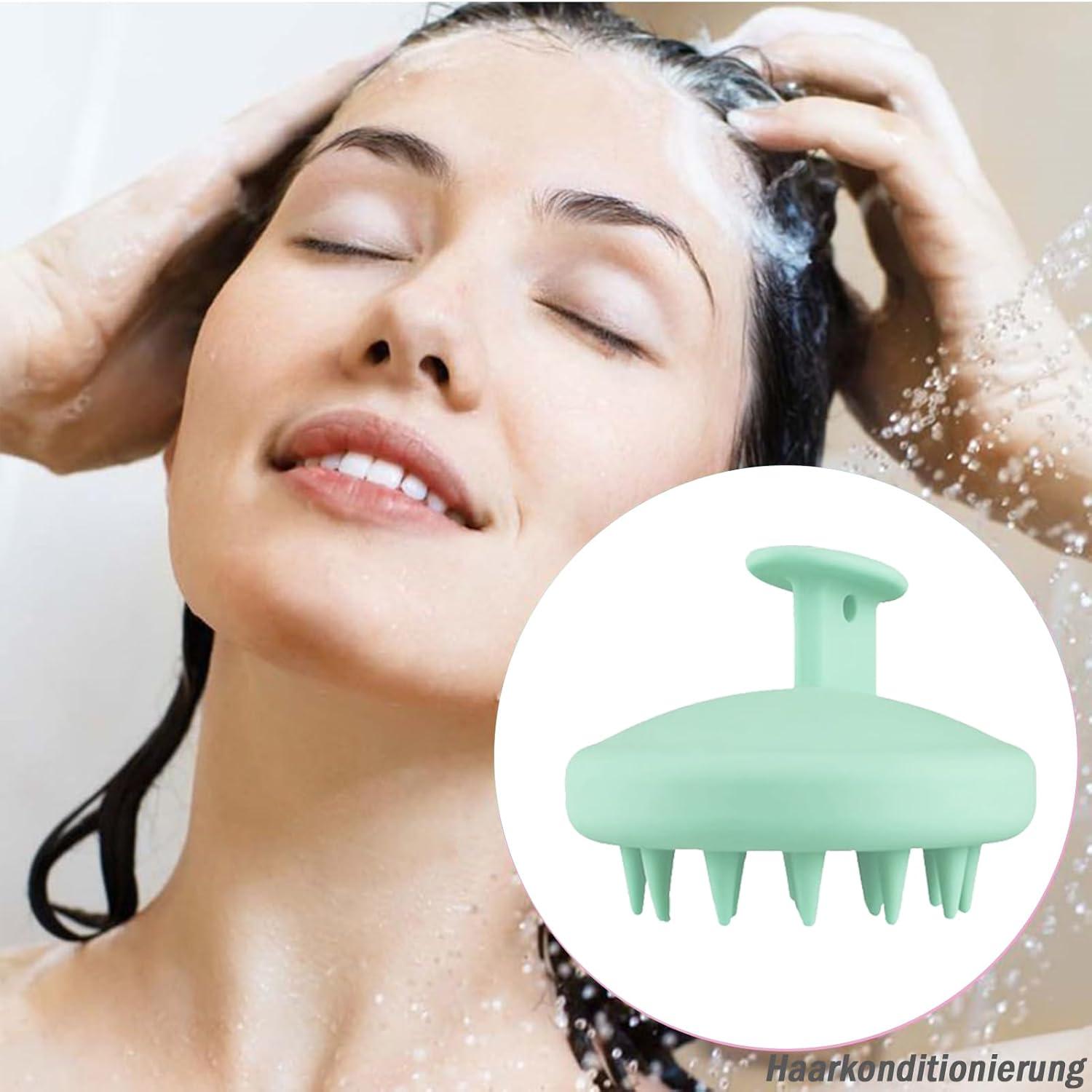 SERKER Kopfmassagebürste Silikon Shampoo Bürste Haarwachstum Schuppenreduktion