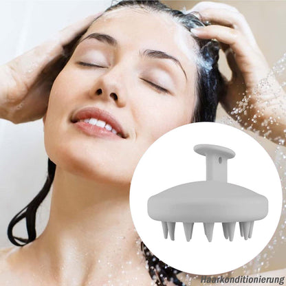 SERKER Kopfhaut Massagebürste Shampoo Bürste Silikon Haarbürste Peeling Haarwachstum Grau