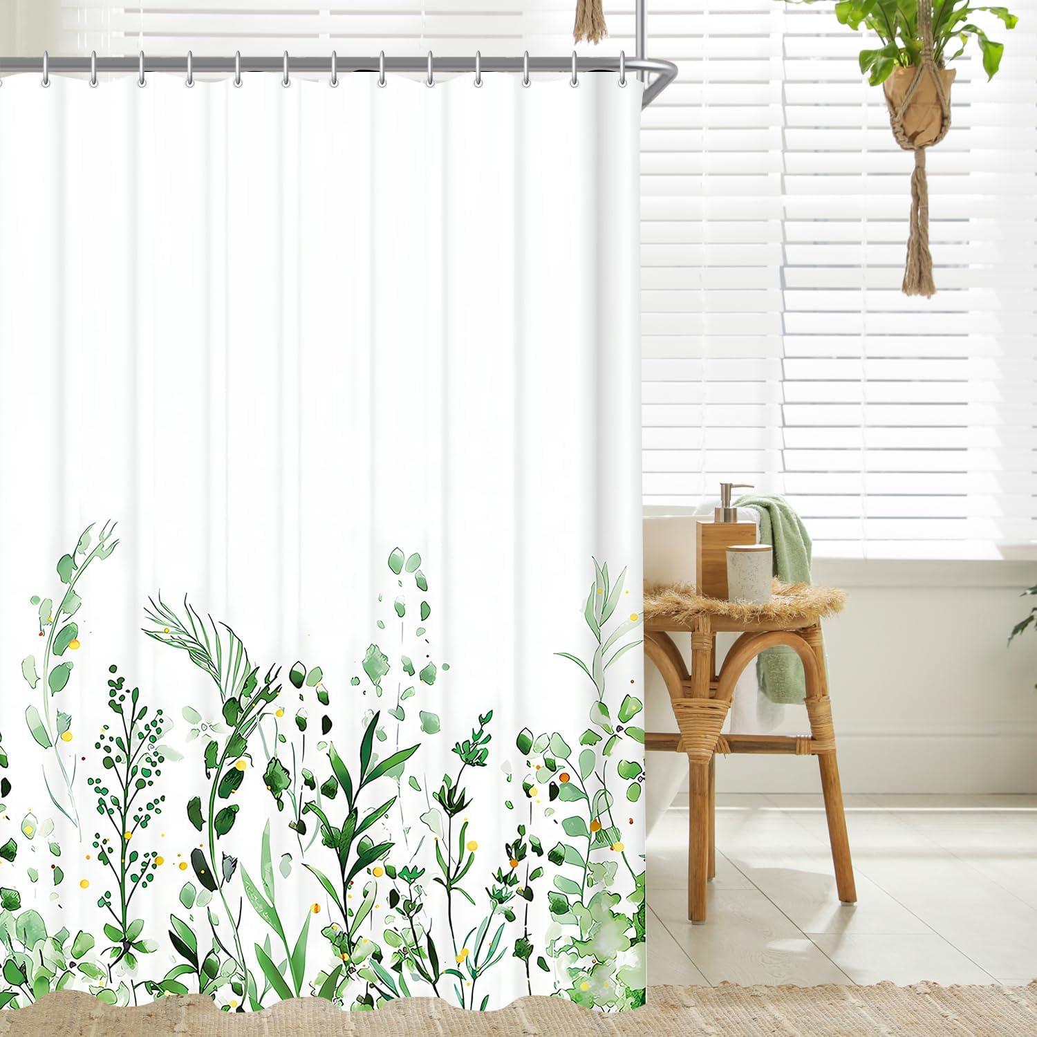 Duschvorhang Blumen 150x200cm Antischimmel Wasserabweisend Polyester Badezimmer 8 Ösen
