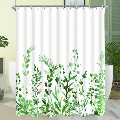 Duschvorhang Blumen 100x200cm, Beschwerter Saum, Wasserabweisend