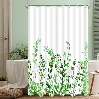 Duschvorhang Grüne Blätter Textil 100x180cm, wasserabweisend