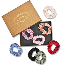 8er Set Seide Scrunchies Haargummis Damen Premium Satin 8