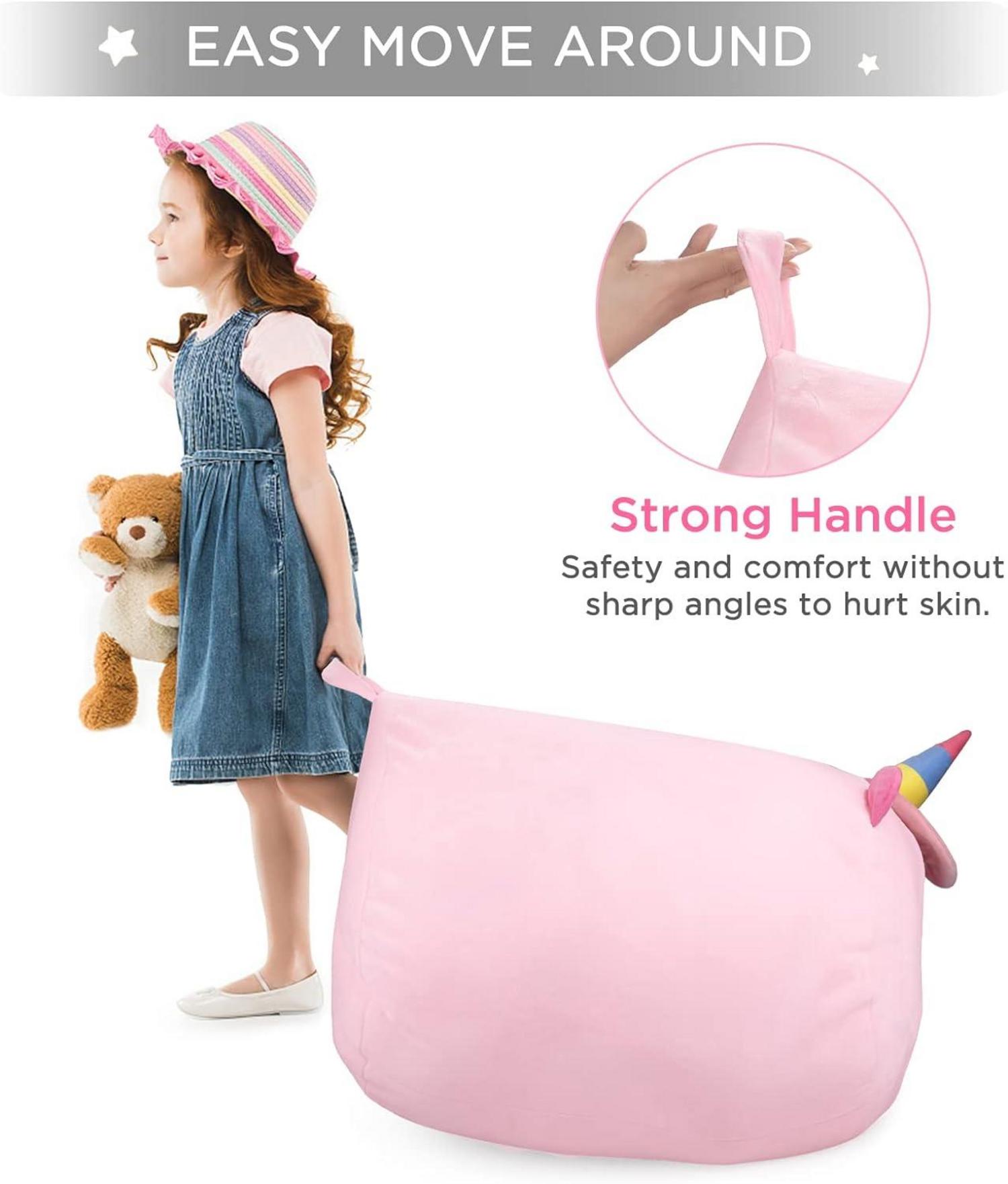 GAGAKU Einhorn Kuscheltier Sitzsack Rosa 200L XXL - Spielzeug Aufbewahrung & Organisieren