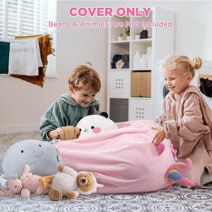 Kuscheltier Einhorn Sitzsack Aufbewahrung 200L XXL Rosa