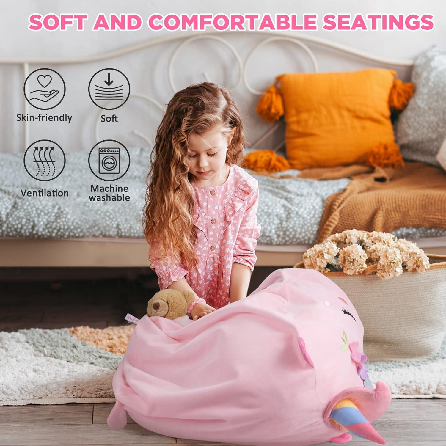 Kuscheltier Sitzsack Einhorn XXL 200L rosa Organisieren Kinderzimmer
