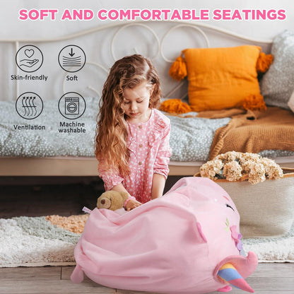 Kuscheltier Sitzsack Einhorn XXL 200L rosa Organisieren Kinderzimmer