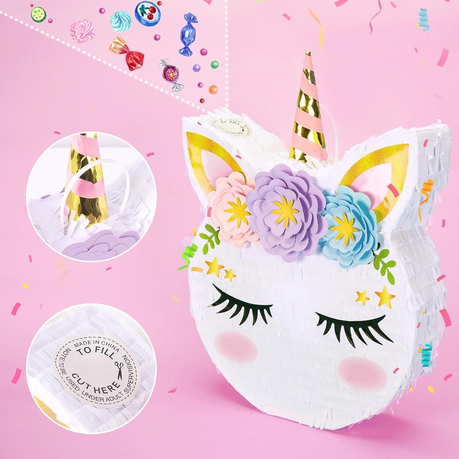 Einhorn Pinata Party Supplies mit Stock und Augenbinde 40x31cm
