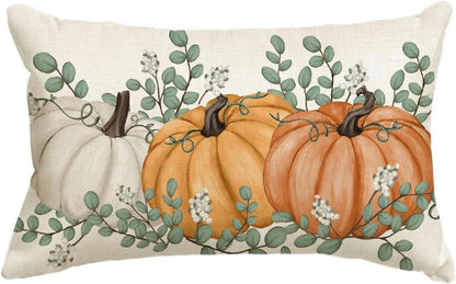 Orange Kürbisse Herbst Kissenbezug 30x50 cm Sofa Deko