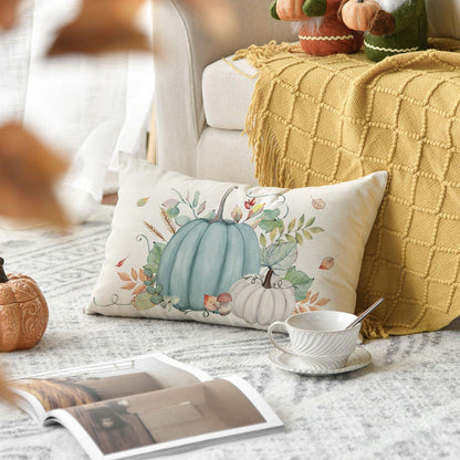 Eukalyptus Blätter Kürbisse Herbst Kissenbezug 30x50 cm Sofa