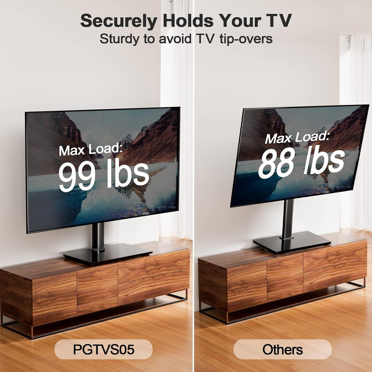 TV Standfuss Schwenkbar für 37-70 Zoll Flach & Curved TV bis 45 KG
