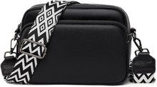 Damen Echtes Leder Umhängetasche Crossbody Bag mit Breitem