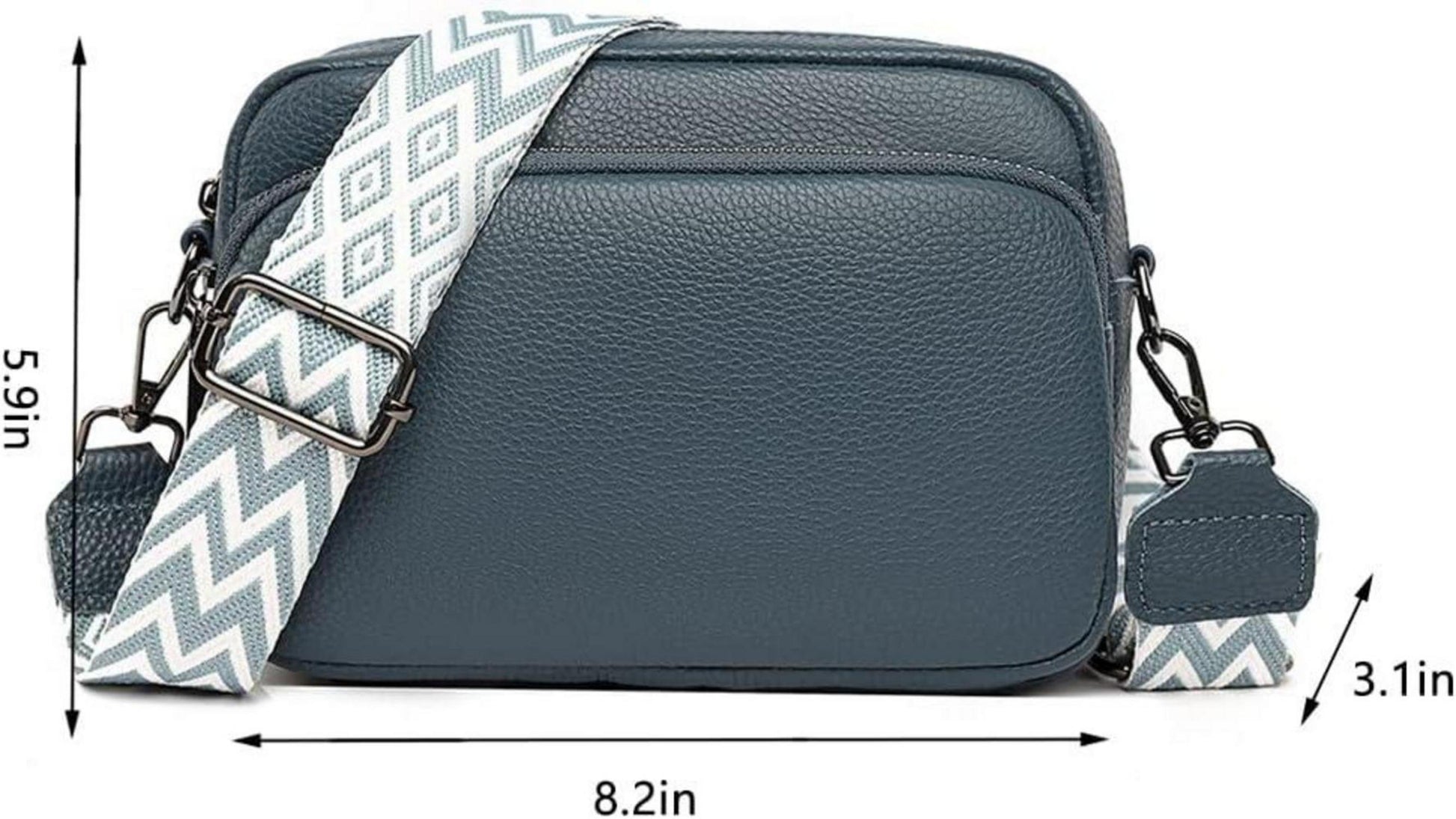 Damen Crossbody Umhängetasche Echtes Leder Schultertasche Blau