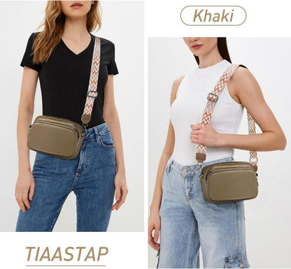 Damen Umhängetasche Echtes Leder Crossbody Bag Breiter