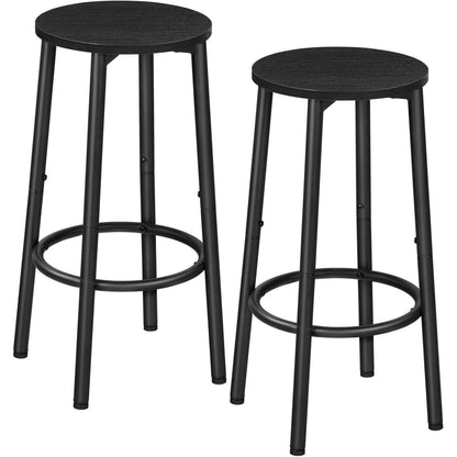 Industrieller Barhocker 2er-Set, Schwarz, Stabiles
