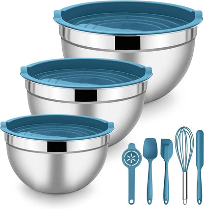 Rührschüssel Set Edelstahl Salatschüssel mit luftdichten Deckel