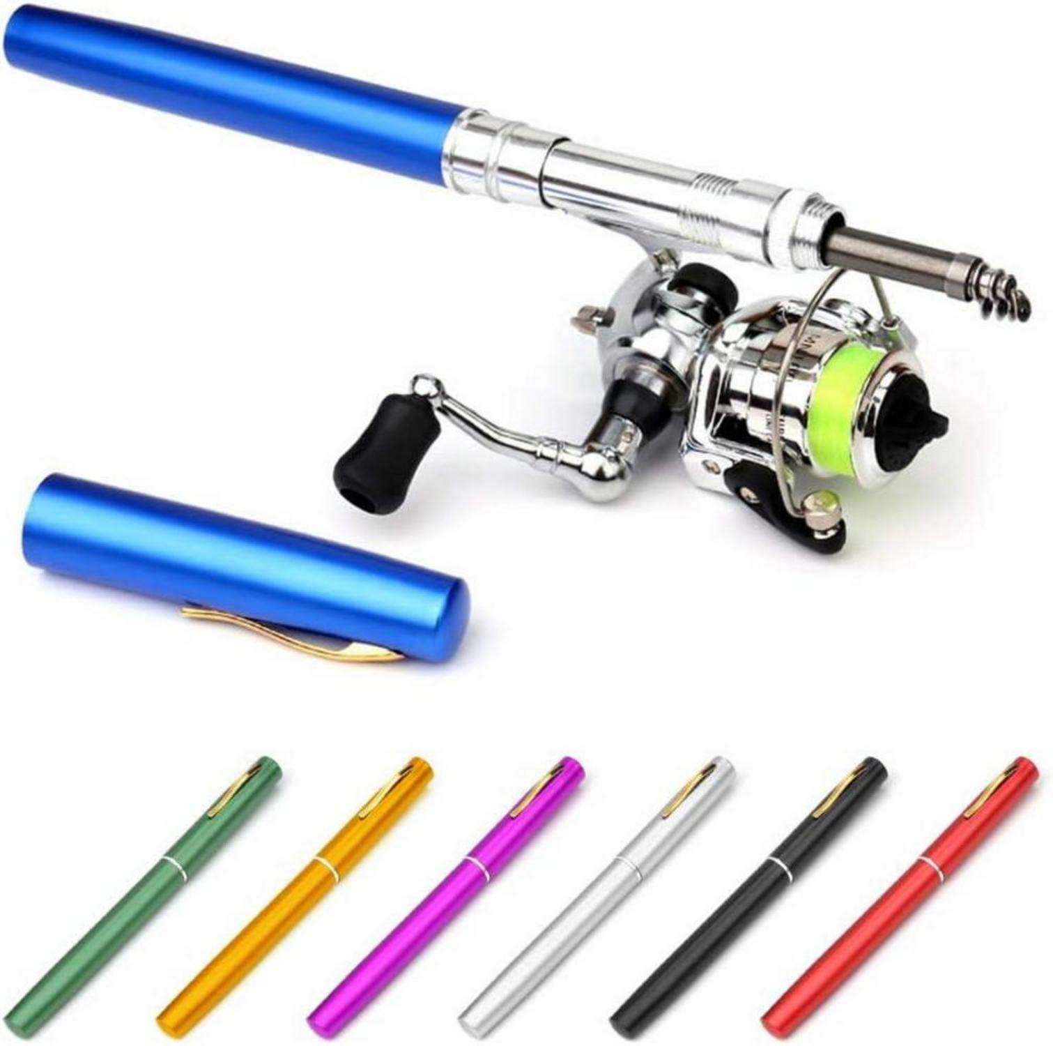 Lixada Mini Angelrute Reel Combo 1M 1.4M 1.6M Tasche Faltbar Angelrute Kit Blau