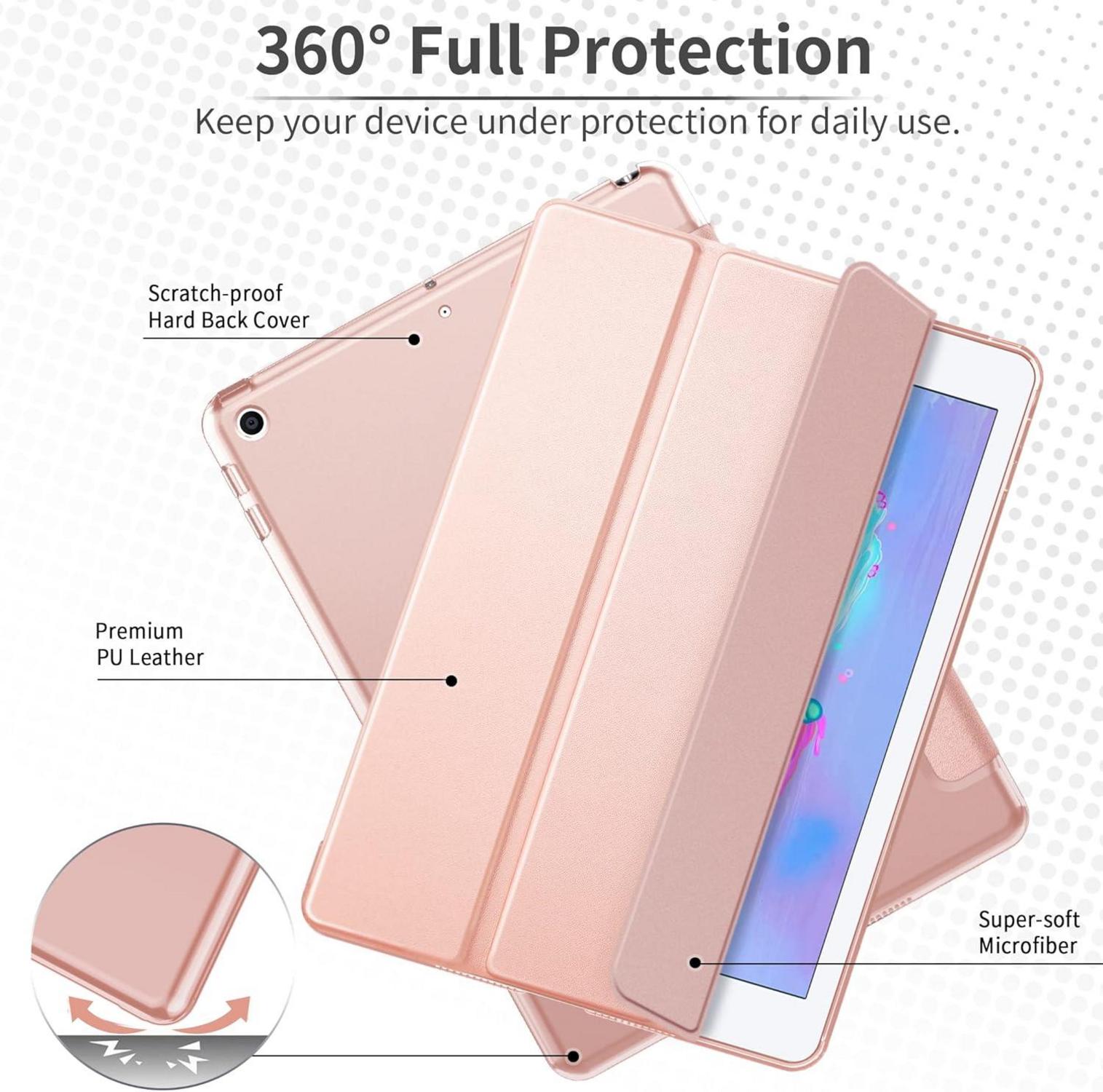 EasyAcc iPad 9.7 Hülle Roségold Ultra Dünn Matt Rückseite Standfunktion