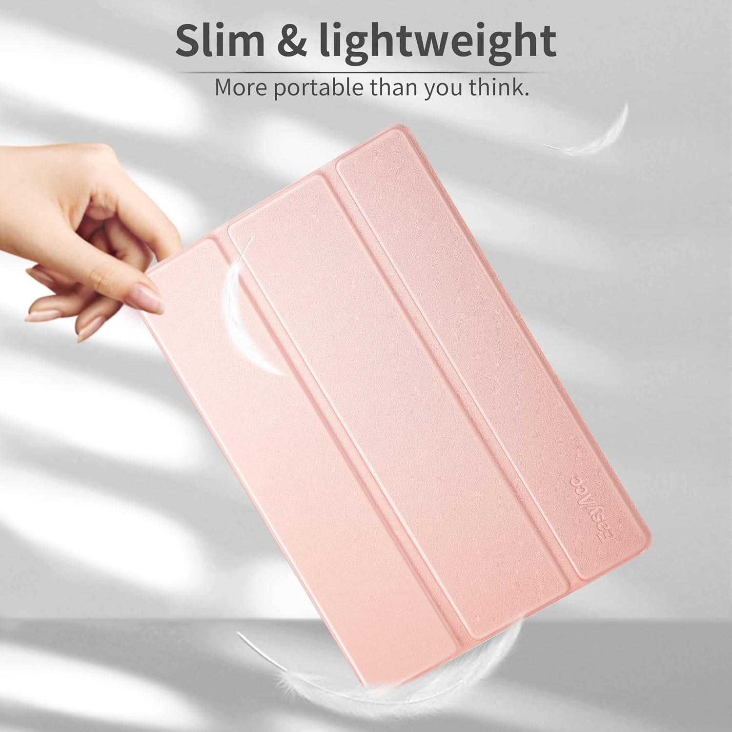 Leichte Roségold Hülle für iPad 9.7 2018/2017, PU Leder & PC, Standfunktion