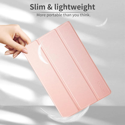 Leichte Roségold Hülle für iPad 9.7 2018/2017, PU Leder & PC, Standfunktion