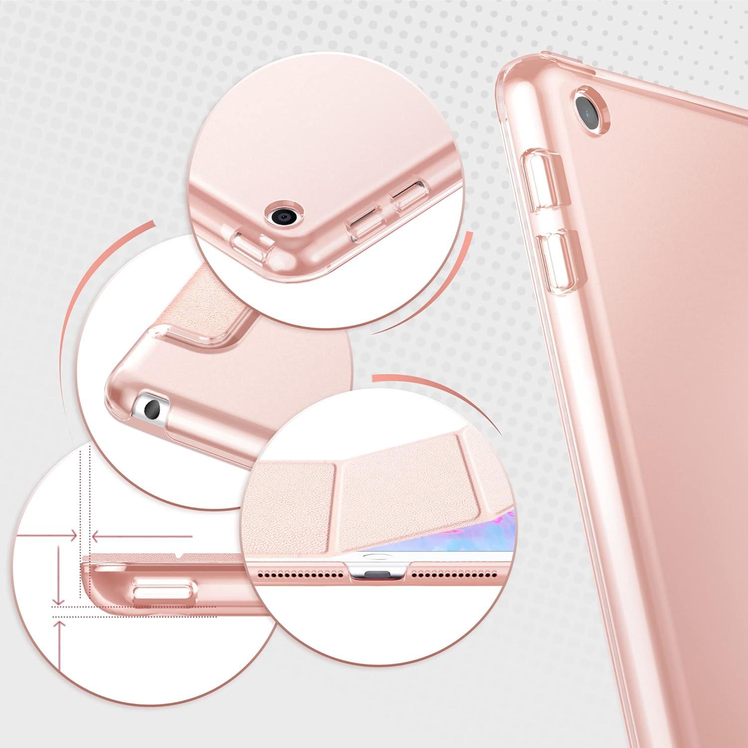 iPad 9.7 Hülle Ultra Dünn Transluzent Matt Rückseite Roségold