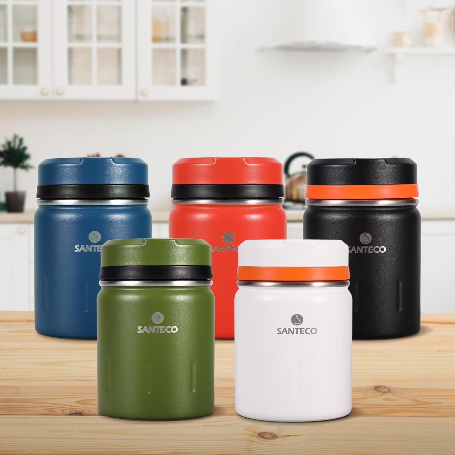 Thermobehälter 500ml Edelstahl Speisegefäß Löffel Isolierbeutel 24h Kalt