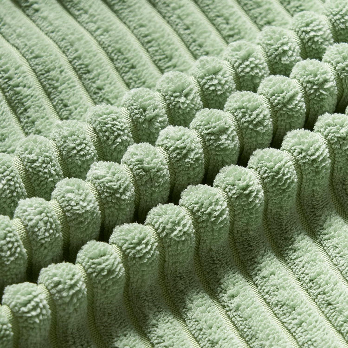 Kissenbezug 40x40 grün 2er Set Kordsamt gestreift Wohnzimmer