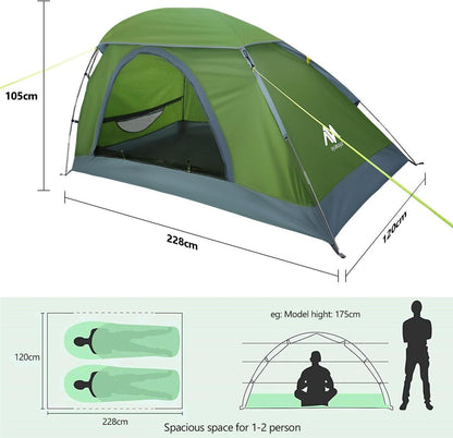 Ultraleichtes 1-Personen-Zelt Wasserdicht Camping Outdoor