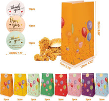 Bunte Papier Geschenktüten 24 Stück 22x12x7cm