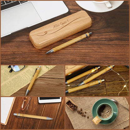 Personalisierter Kugelschreiber mit Holzbox - Geschenk für Kollegen und Freunde