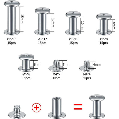 Chicago Schrauben Set 160tlg. M4 M5 für Leder & DIY